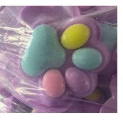 Jucarie Antistres Squishy, Flippy, cu Revenire Lenta, Labuta de Pisica Pufoasa, 8.5 x 7.5 cm, Ambalaj Transparent, Mov