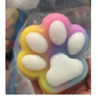Jucarie Antistres Squishy, Flippy, cu Revenire Lenta, Labuta de Pisica Pufoasa, 8.5 x 7.5 cm, Ambalaj Transparent,