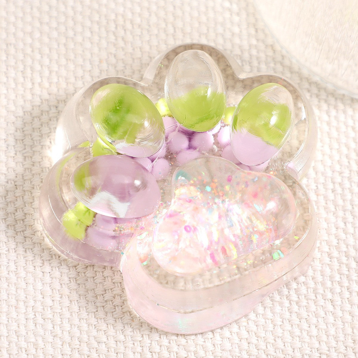 Jucarie Antistres Squishy, Flippy, cu Revenire Lenta, Squeeze Pinch Family, Model Cat Paw, 6.5 x 7 cm, din Tpr, 4-6