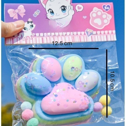 Jucarie Antistres Squishy, Flippy, cu Revenire Lenta, Model Labuta de Pisica, 200g, 12.5 x 10.5 cm Squeeze Pinch