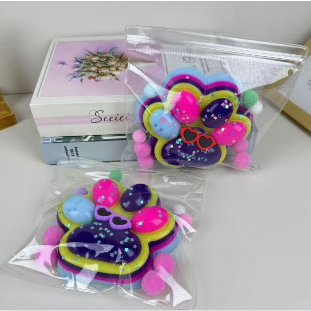 Jucarie Antistres Squishy, Flippy, cu Revenire Lenta, Squeeze Toys, Model Cat Paw, 12.5x10.5 cm, 220g, +3 Ani, din TPR,