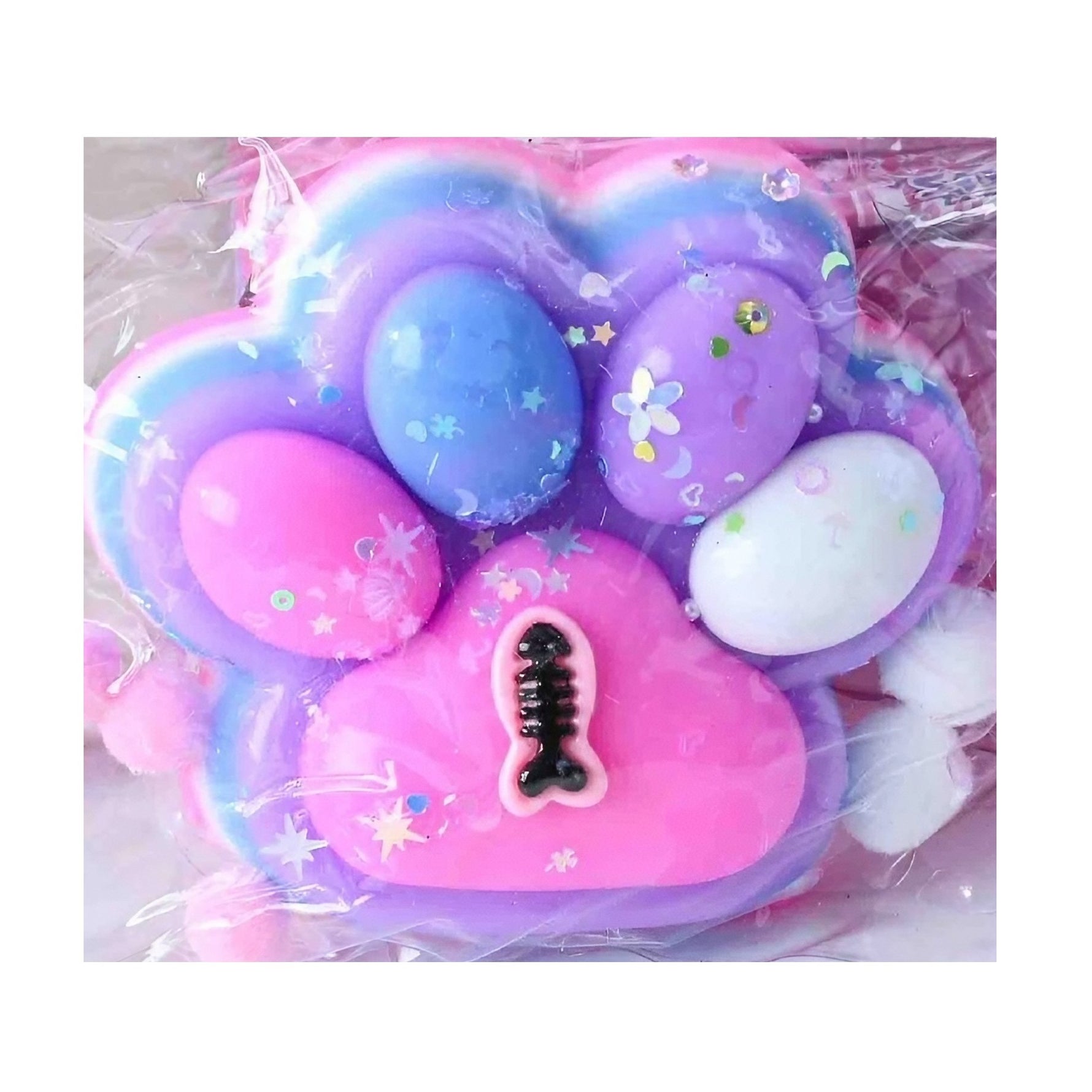 Jucarie Antistres Squishy, Flippy, cu Revenire Lenta, Model Labuta de Pisica, cu Pestisor, 220g, 12.5 x 10.5 cm Squeeze
