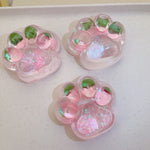 Jucarie Antistres Squishy, Flippy, cu Revenire Lenta, Squeeze Pinch Family, Model Labuta de Pisica cu Sclipici, 6.5x6