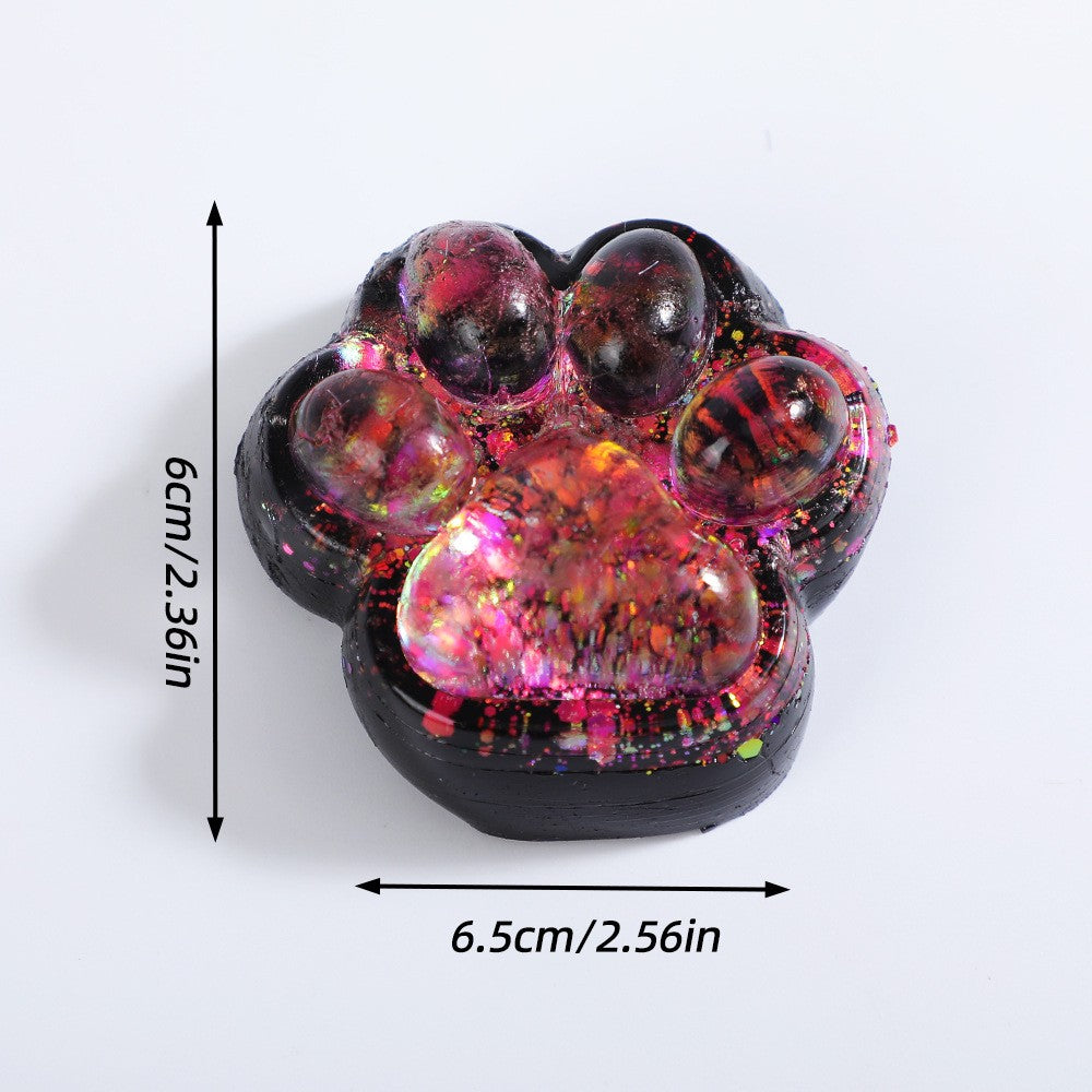 Jucarie Antistres Squishy, Flippy, cu Revenire Lenta, Squeeze Pinch Family, Model Labuta de Pisica cu Sclipici, 6.5x6