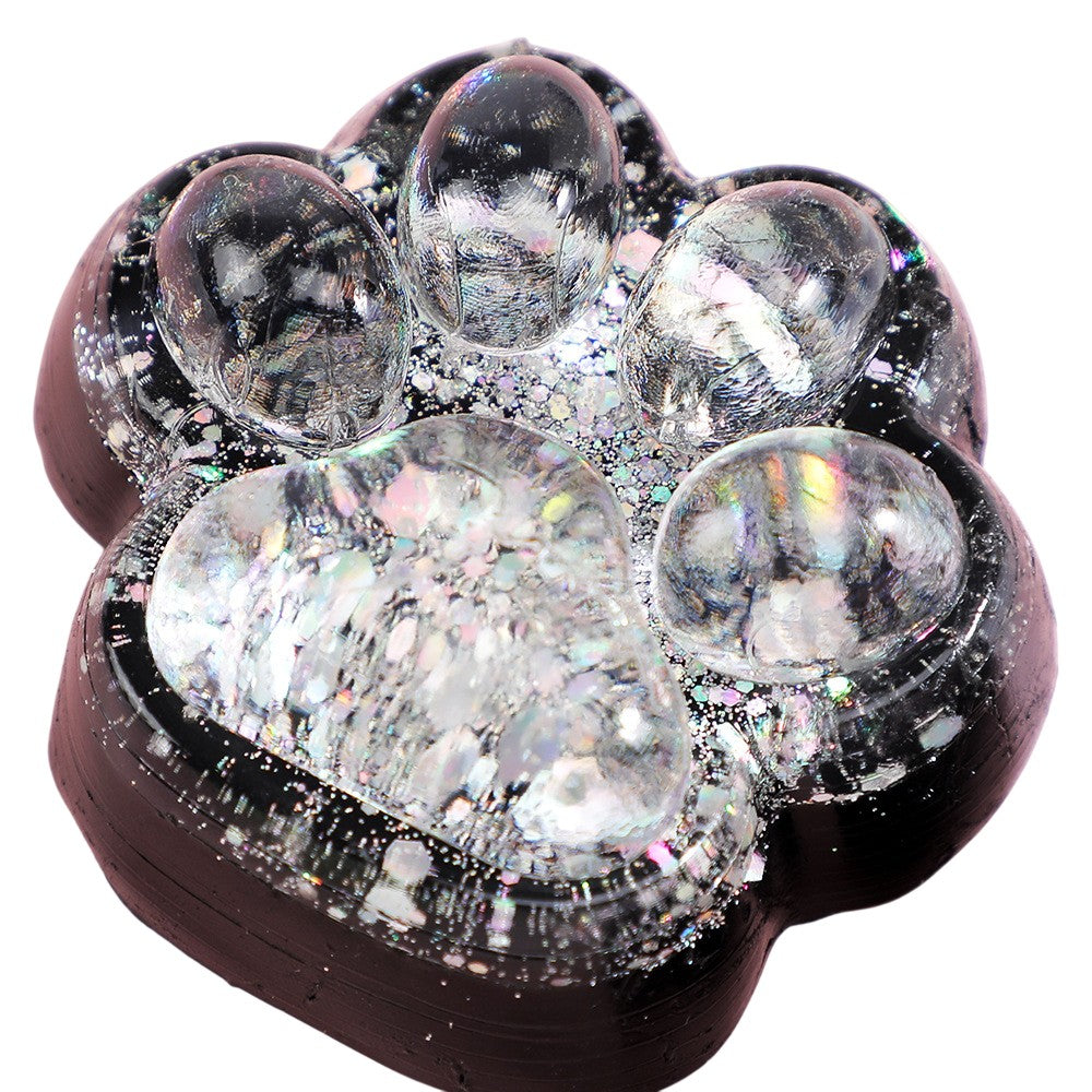 Jucarie Antistres Squishy, Flippy, cu Revenire Lenta, Squeeze Pinch Family, Model Labuta de Pisica cu Sclipici, 6.5x6
