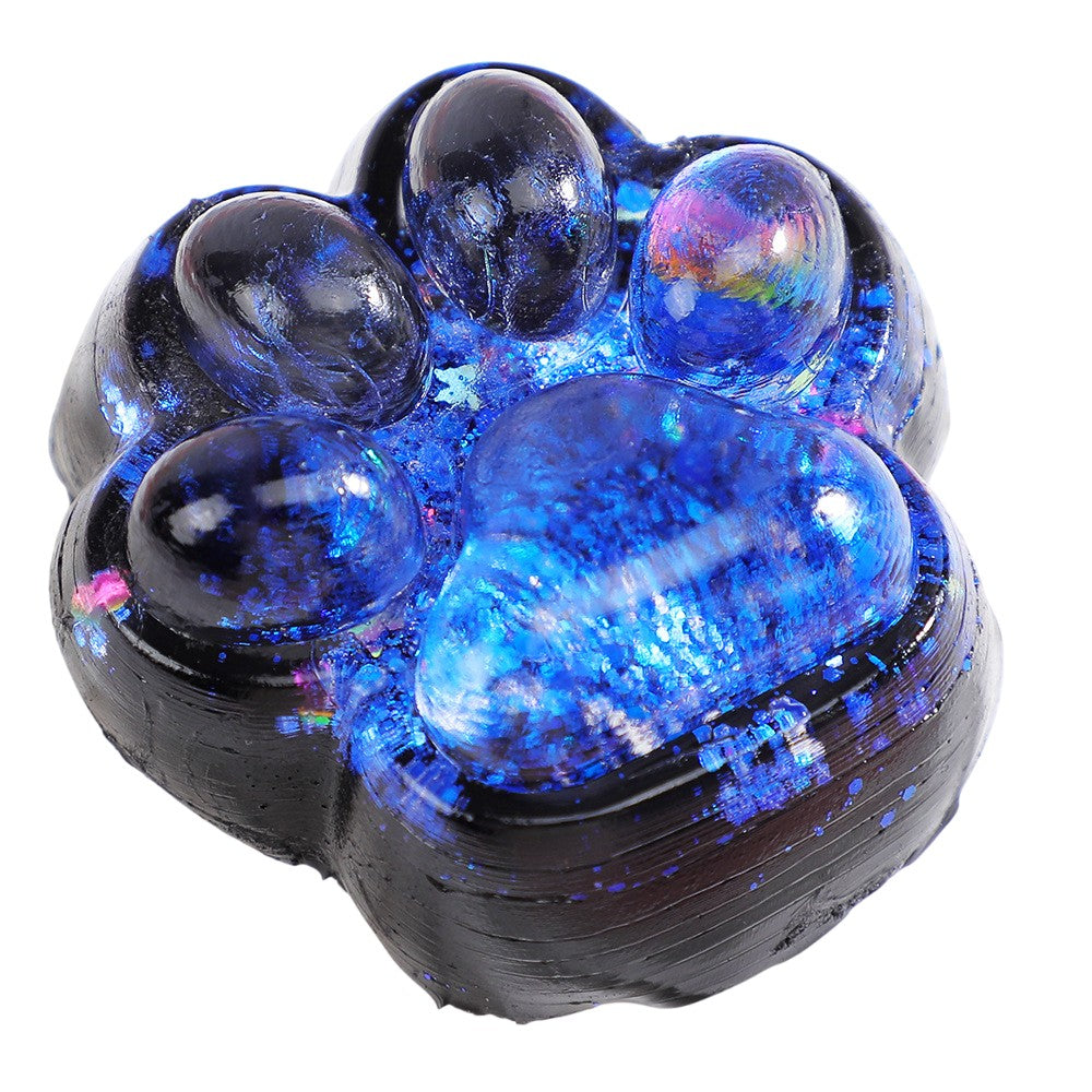 Jucarie Antistres Squishy, Flippy, cu Revenire Lenta, Squeeze Pinch Family, Model Labuta de Pisica cu Sclipici, 6.5x6