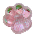 Jucarie Antistres Squishy, Flippy, cu Revenire Lenta, Squeeze Pinch Family, Model Labuta de Pisica cu Sclipici, 6.5x6