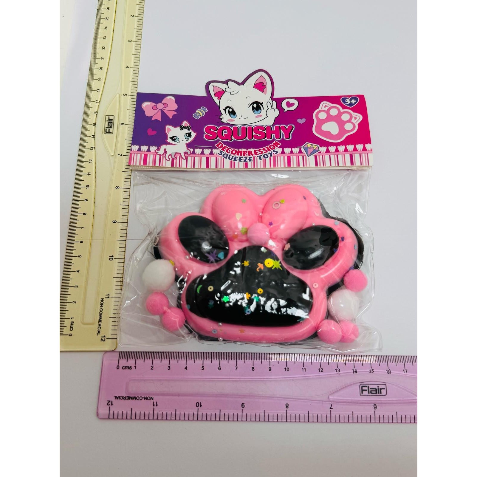 Jucarie Antistres Squishy, Flippy, cu Revenire Lenta, Model Labuta de Pisica, cu Stelute, 12 cm, 220g, Pinch Family,
