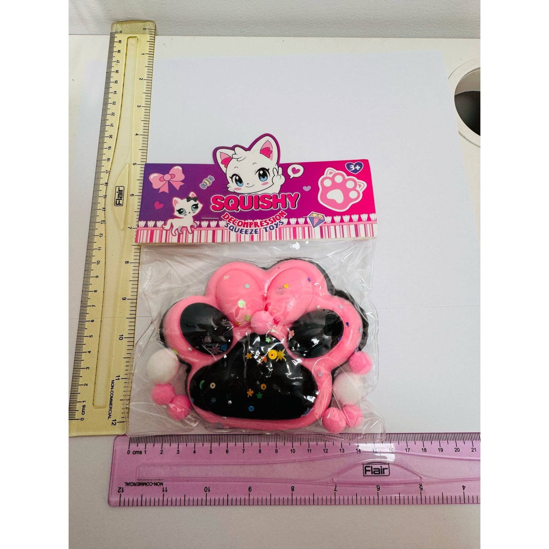 Jucarie Antistres Squishy, Flippy, cu Revenire Lenta, Model Labuta de Pisica, cu Stelute, 12 cm, 220g, Pinch Family,