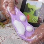 Jucarie Antistres Squishy, Flippy, cu Revenire Lenta, Model Labuta de Pisica Pufoasa, 12.5x10.5 cm, 200g, Squeeze Pinch