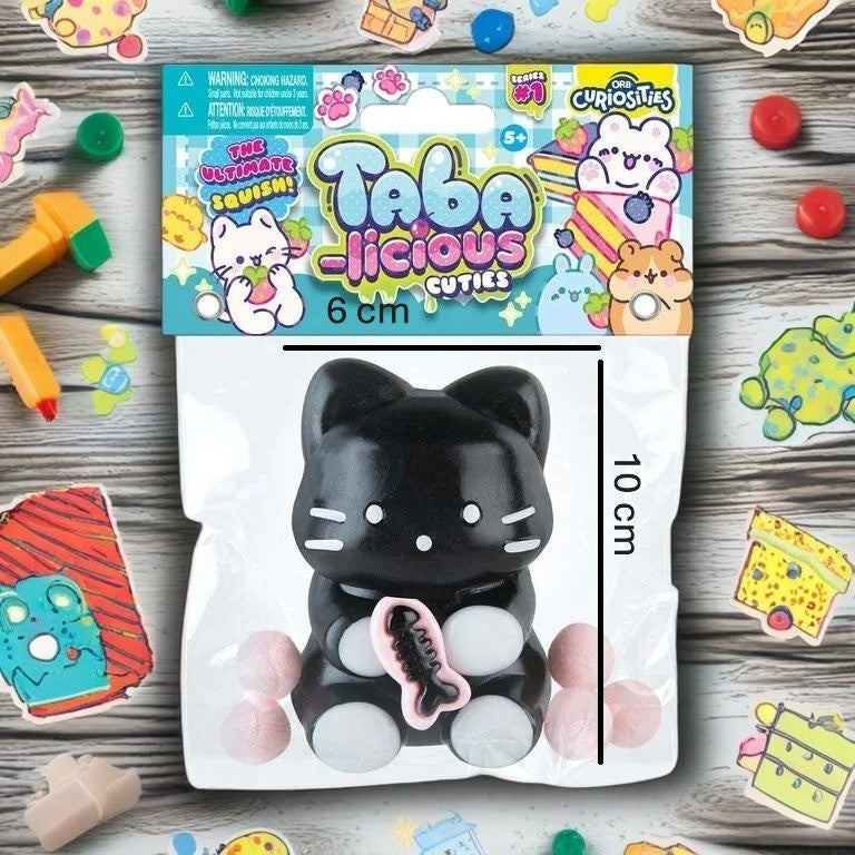 Jucarie Antistres Squishy, Flippy, cu Revenire Lenta, Squeeze Pinch Family, Model Pisicuta, 10cm x6cm Ambalaj