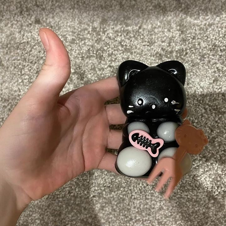 Jucarie Antistres Squishy, Flippy, cu Revenire Lenta, Squeeze Pinch Family, Model Pisicuta, 10cm x6cm Ambalaj