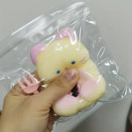 Jucarie Antistres Squishy, Flippy, cu Revenire Lenta, Model Pisicuta, Squeeze Pinch Family, 9 x 5.5 cm, Galben