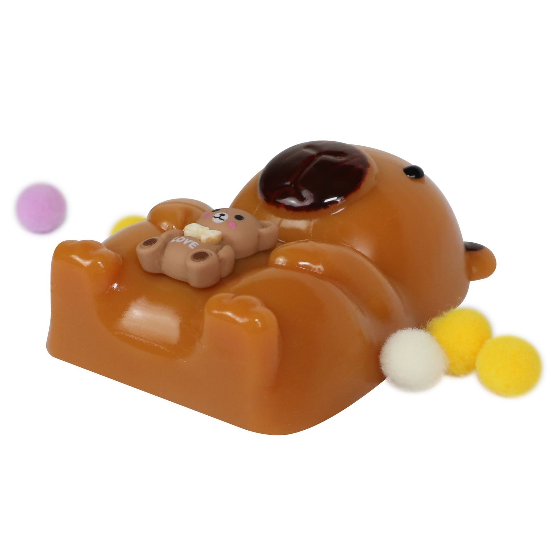 Jucarie Antistres Squishy, Flippy, cu Revenire Lenta, Squeeze Pinch Family, Model Urs, Ambalaj Transparent, 4.5 x 7.2