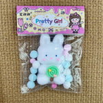 Jucarie Antistres Squishy, Flippy, cu Revenire Lenta, Squeeze Pretty Girl, Model Animalut, Ambalaj Transparent, Alb