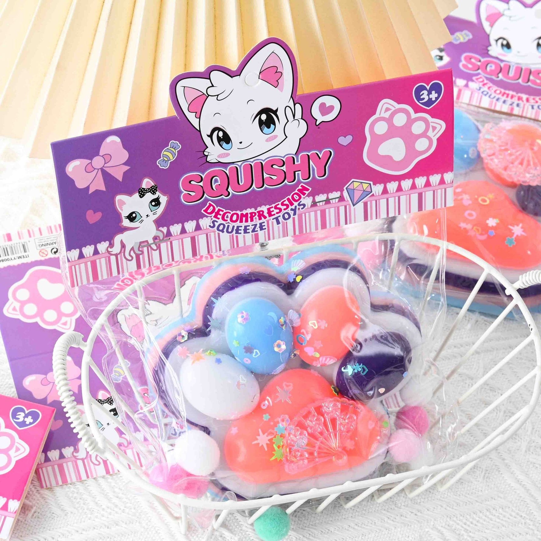 Jucarie Antistres Squishy, Flippy, cu Revenire Lenta, Squeeze Toys, Model Cat Paw, 12.5x10.5 cm, 220g, +3 Ani, din TPR,