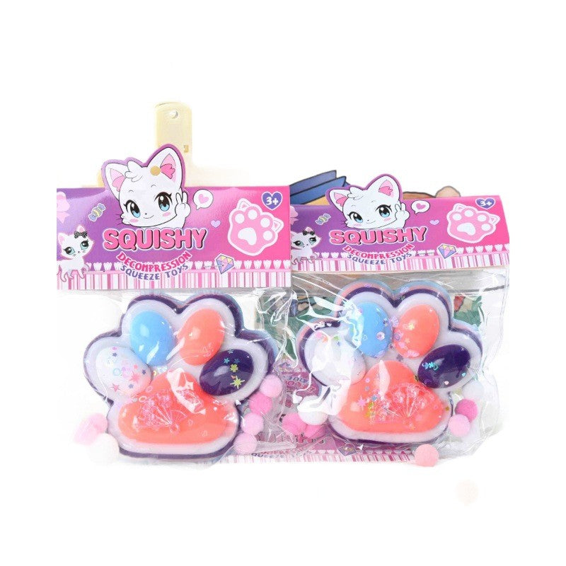 Jucarie Antistres Squishy, Flippy, cu Revenire Lenta, Squeeze Toys, Model Cat Paw, 12.5x10.5 cm, 220g, +3 Ani, din TPR,