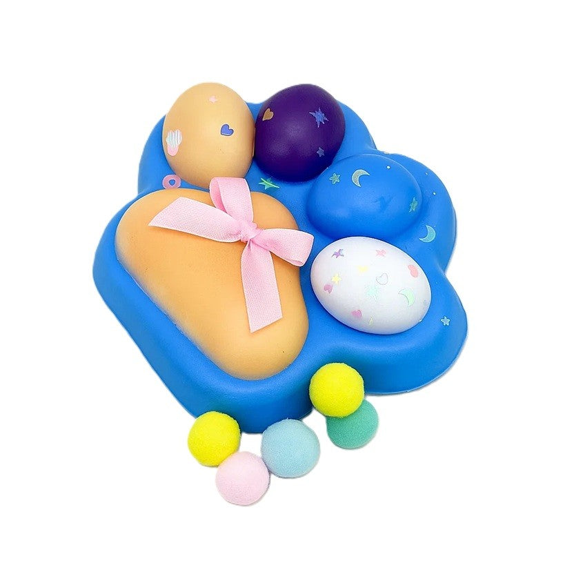 Jucarie Antistres Squishy, Flippy, cu Revenire Lenta, Squeeze Toys, Model Cat Paw, 12.5x10.5 cm, 220g, +3 Ani, din TPR,
