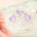 Jucarie Antistres Squishy, Flippy, Labuta de Pisica Pufoasa, cu Revenire Lenta, 7 x 6.5 cm, Model Inima, Multicolor