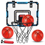Cos de Baschet pentru Copii, Flippy, cu Tablou de Bord Electronic, Minge, Pompa, 2 Moduri, Interior/Exterior, Inel