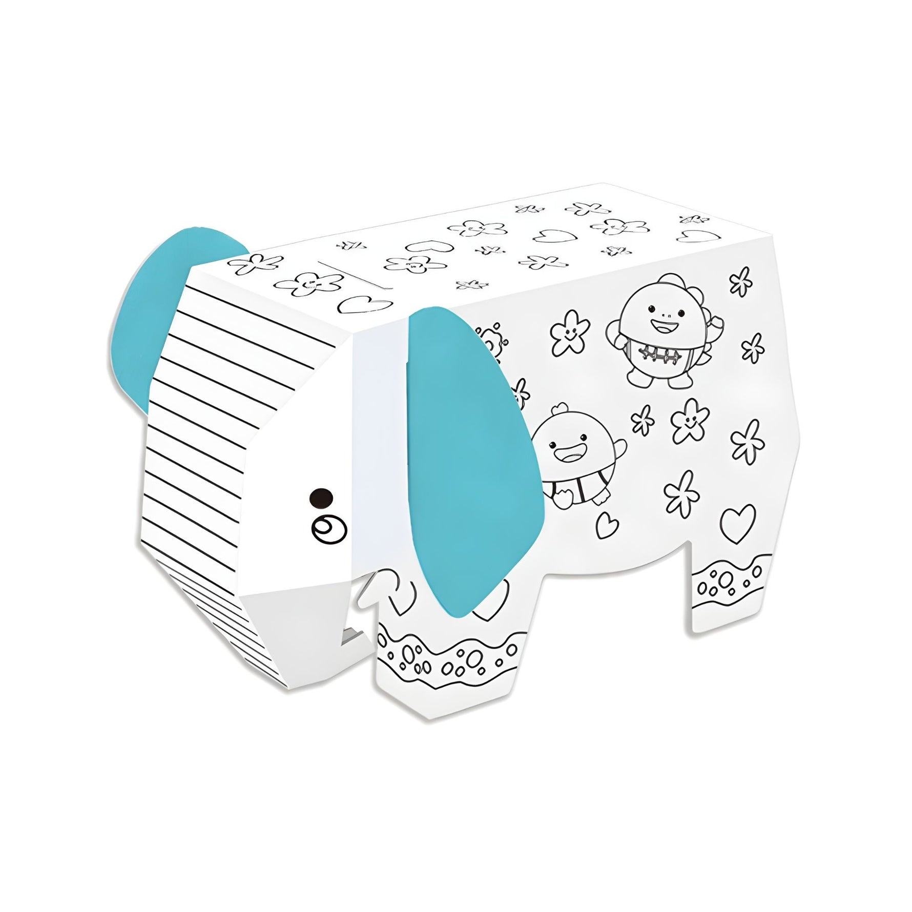 Jucarie Creativa pentru Copii, Flippy, Model Elefant 3D, Set de Asamblat si Colorat din Carton, Puzzle 3D Educativ, 34