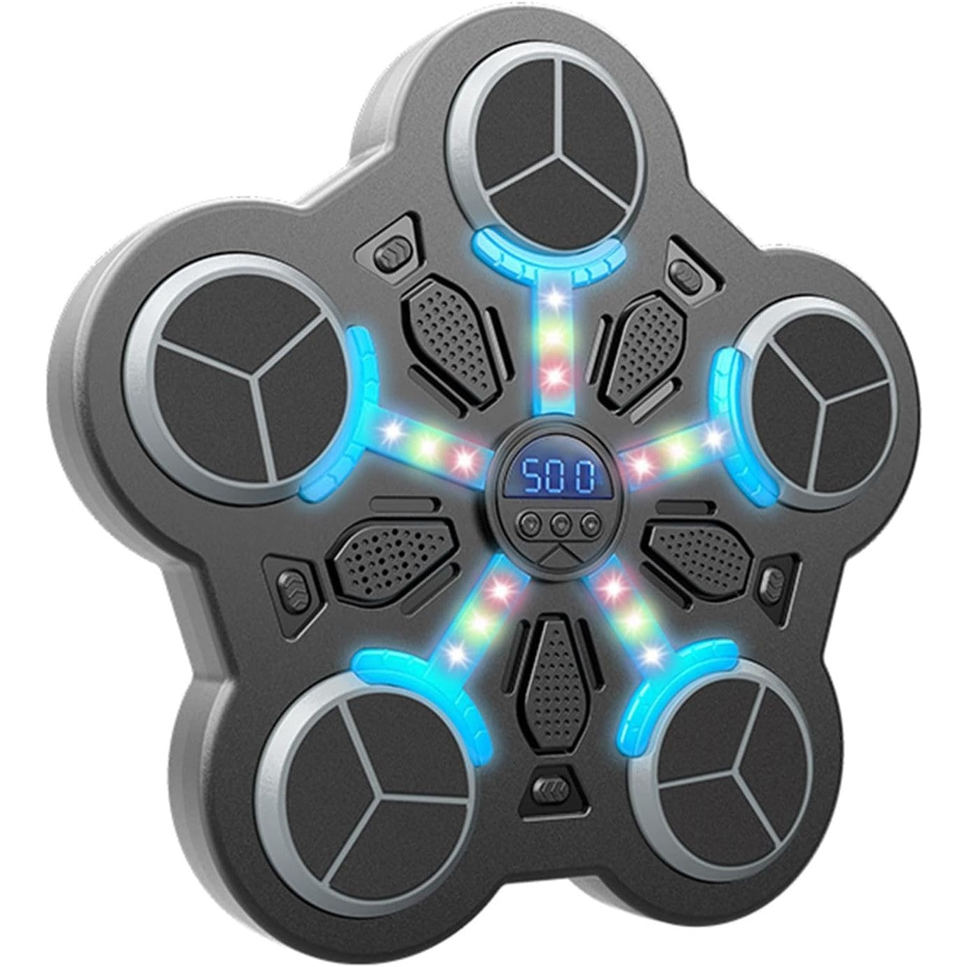 Jucarie de Boxat cu Muzica si Lumini, Flippy, Manusi Incluse, Bluetooth, Incarcare USB, Aplicare cu Ventuze, 5 Tinte,
