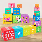 Jucarie de Construit, Flippy, Blocuri Stivuibile, +3 Ani, 10 Cutii, Invatare numere 1-10, 13.4 x 13.4 x 13.4 cm,