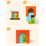 Jucarie de Construit, Flippy, Puzzle Box, Blocuri Stivuibile, 4-6 Ani, 5 Cuburi, 48 de Modele de Construit, 1 Manual,