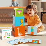 Jucarie de Construit, Flippy, Puzzle Box, Blocuri Stivuibile, 4-6 Ani, 5 Cuburi, 48 de Modele de Construit, 1 Manual,