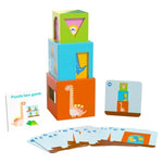 Jucarie de Construit, Flippy, Puzzle Box, Blocuri Stivuibile, 4-6 Ani, 5 Cuburi, 48 de Modele de Construit, 1 Manual,