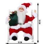 Jucarie decorativa, Flippy, Mos Craciun, 30 cm x 18 cm, grosime 18 cm, lana, tesatura de plus, poliester,