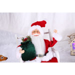 Jucarie decorativa, Flippy, Mos Craciun, 30 cm x 18 cm, grosime 18 cm, lana, tesatura de plus, poliester,
