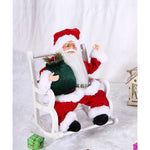 Jucarie decorativa, Flippy, Mos Craciun, 30 cm x 18 cm, grosime 18 cm, lana, tesatura de plus, poliester,