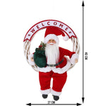 Jucarie decorativa, Flippy, Mos Craciun, 40 cm x 27 cm, grosime 12 cm, lana, tesatura de plus, poliester,