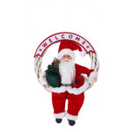Jucarie decorativa, Flippy, Mos Craciun, 40 cm x 27 cm, grosime 12 cm, lana, tesatura de plus, poliester,