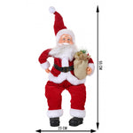 Jucarie decorativa, Flippy, Mos Craciun, 55 cm x 23 cm, grosime 25 cm, lana, tesatura de plus, poliester,