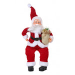 Jucarie decorativa, Flippy, Mos Craciun, 55 cm x 23 cm, grosime 25 cm, lana, tesatura de plus, poliester,