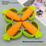 Jucarie dentitie bebelusi Flippy, morcov, 10x7.5x2.8 cm, cu manere de prindere, material silicon non-toxic, fara miros,