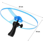 Jucarie Disc Zburator, Distractiv pentru Copii, Flippy, Aruncator Manual din Plastic, cu Lumini, Albastru