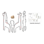 Jucarie Educativa pentru Copii, Flippy, Model Girafa 3D, Set de Asamblat si Colorat din Carton, Puzzle 3D Educativ, 31