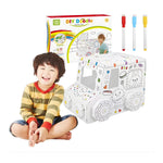 Jucarie Educativa pentru Copii, Flippy, Model Masinuta 3D, Jucarie de Asamblat si Colorat, din Carton, 28 x 20 cm, 3+