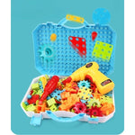 Jucarie Educativa Si Interactiva, Flippy, Set De Constructie Puzzle Din ABS Cu Bormasina Pentru Dezvoltatea