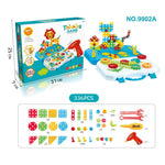 Jucarie Educativa Si Interactiva, Flippy, Set De Constructie Puzzle Din ABS Cu Bormasina Pentru Dezvoltatea