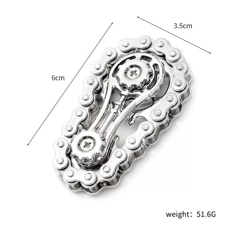 Jucarie Fidget Spinner Premium Anti Stres, Flippy, Giroscop din Aliaj, Jucarie din Metal de decompresie, forma Lant de