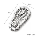 Jucarie Fidget Spinner Premium Anti Stres, Flippy, Giroscop din Aliaj, Jucarie din Metal de decompresie, forma Lant de