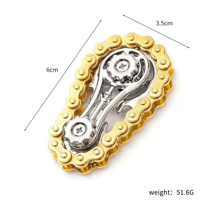 Jucarie Fidget Spinner Premium Anti Stres, Flippy, Giroscop din Aliaj, Jucarie din Metal de decompresie, forma Lant de