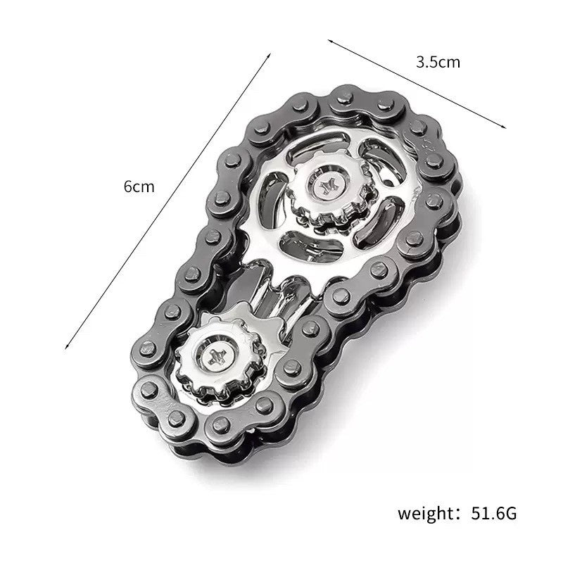 Jucarie Fidget Spinner Premium Anti Stres, Flippy, Giroscop din Aliaj, Jucarie din Metal de decompresie, forma Lant de