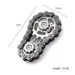 Jucarie Fidget Spinner Premium Anti Stres, Flippy, Giroscop din Aliaj, Jucarie din Metal de decompresie, forma Lant de