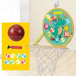 Jucarie Interactiva, Flippy, 2 in 1, Cos de Basket si Tinta de Darts, Minge 16 cm, Pompa, 8 Mingii cu Scai, Model
