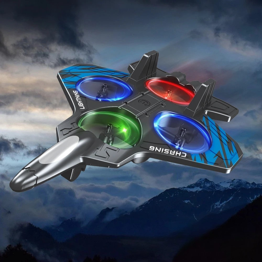 Avion de Lupta cu Telecomanda, Flippy, Tip Drona, din EVA (Spuma), cu Telecomanda, Incarcare USB, 2.4 GHz, Rotire 360°,